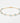 Gold bracelet with white gemstones on a light gray background