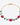 Bracelet with pink and green gemstones on a gold chain against a white background