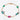 Gold bracelet with colorful beads on a white background